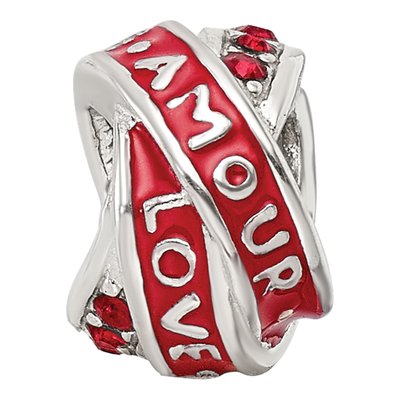 Sterling Silver Crystal Love Amour Bead – view 6