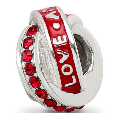 Sterling Silver Crystal Love Amour Bead – view 7