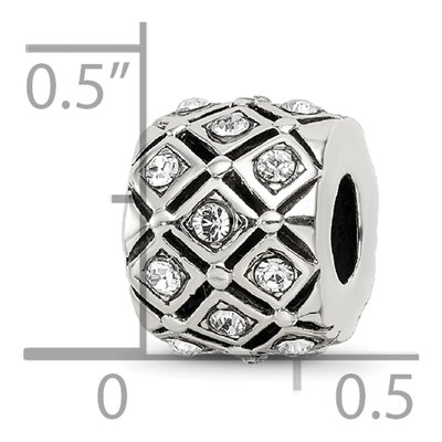 Sterling Silver Crystal April Bead – view 5