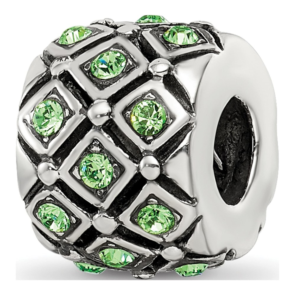 Sterling Silver Crystal August Bead