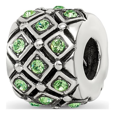 Sterling Silver Crystal August Bead