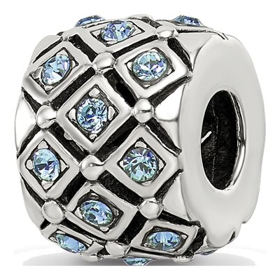 Sterling Silver Crystal December Bead