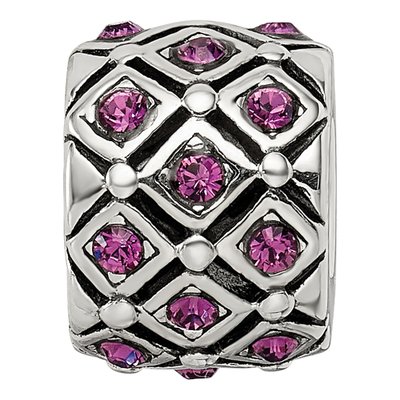 Sterling Silver Crystal February Bead – view 6