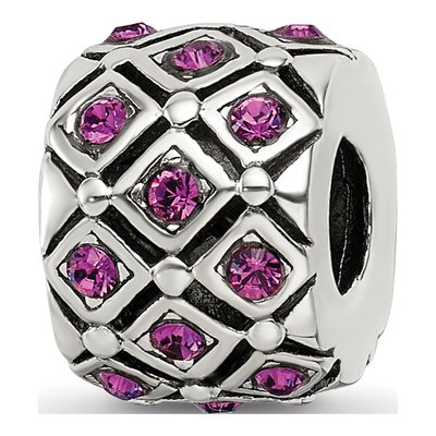 Sterling Silver Crystal February Bead