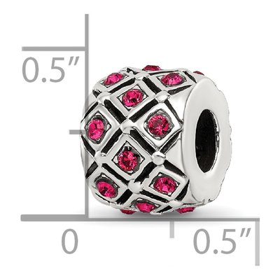 Sterling Silver Crystal July Bead – view 5