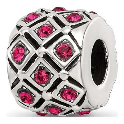 Sterling Silver Crystal July Bead