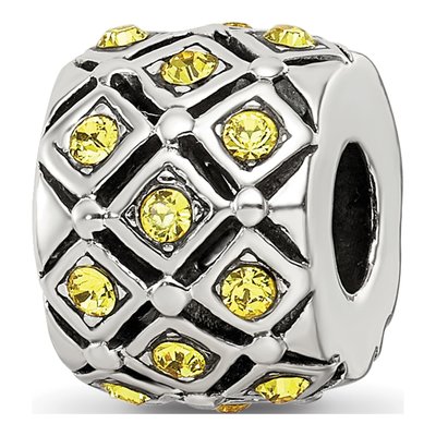 Sterling Silver Crystal November Bead