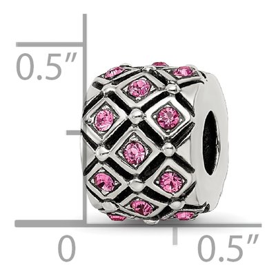Sterling Silver Crystal October Bead – view 5