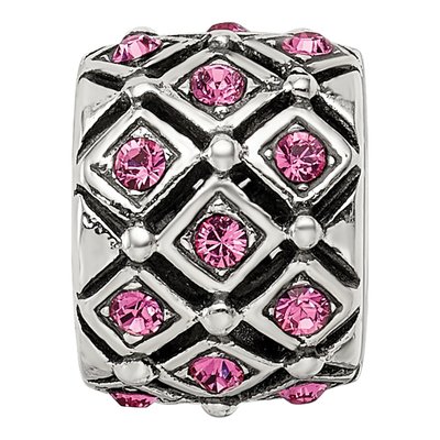 Sterling Silver Crystal October Bead – view 6