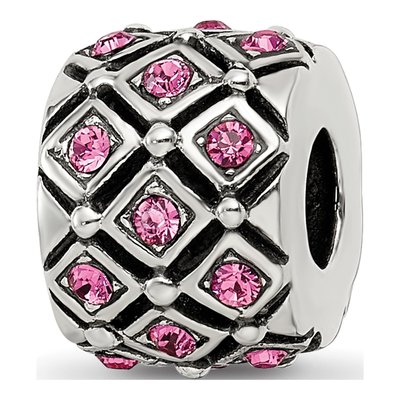 Sterling Silver Crystal October Bead