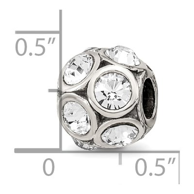 Sterling Silver Crystal April Bead – view 5