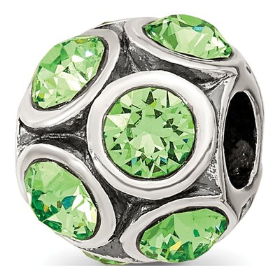 Sterling Silver Crystal August Bead