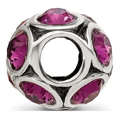 Sterling Silver Crystal February Bead – view 4