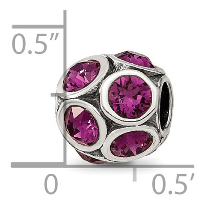 Sterling Silver Crystal February Bead – view 5