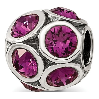 Sterling Silver Crystal February Bead