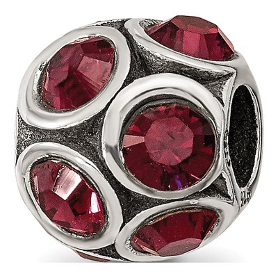 Sterling Silver Crystal January Bead