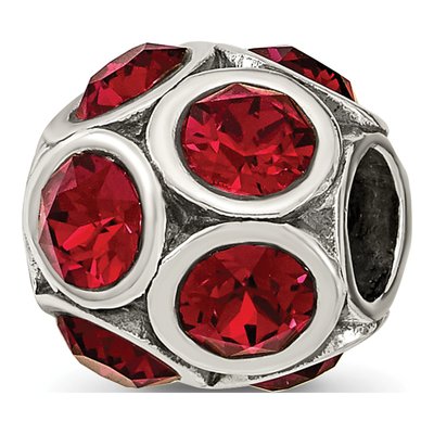 Sterling Silver Crystal July Bead
