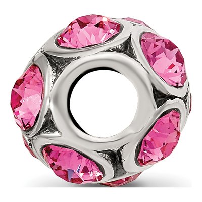 Sterling Silver Crystal October Bead – view 4