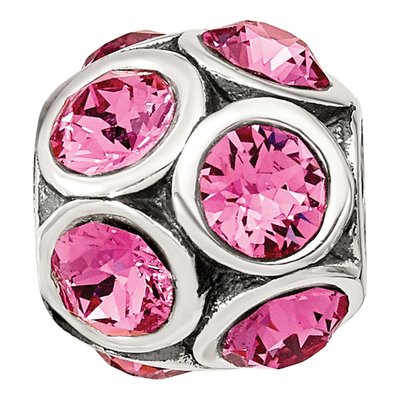 Sterling Silver Crystal October Bead – view 6