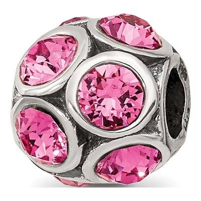 Sterling Silver Crystal October Bead