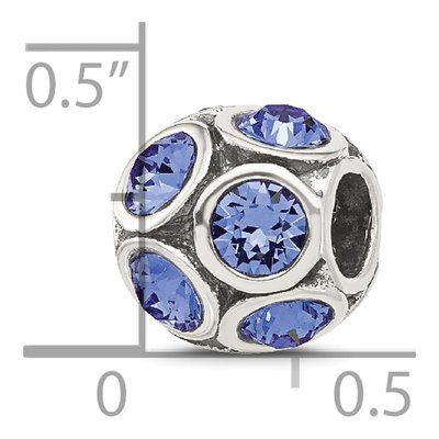 Sterling Silver Crystal September Bead – view 5