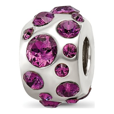Sterling Silver Crystal February Bead
