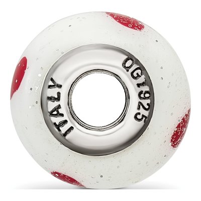 Sterling Silver Hearts Glass Bead – view 4
