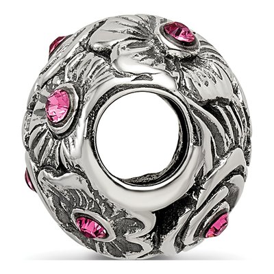 Sterling Silver Crystal Flower Bead – view 4