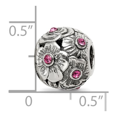 Sterling Silver Crystal Flower Bead – view 5