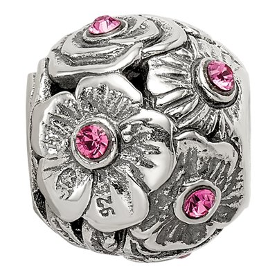 Sterling Silver Crystal Flower Bead – view 6