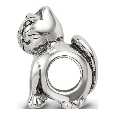 Sterling Silver Antique Cat Bead – view 4