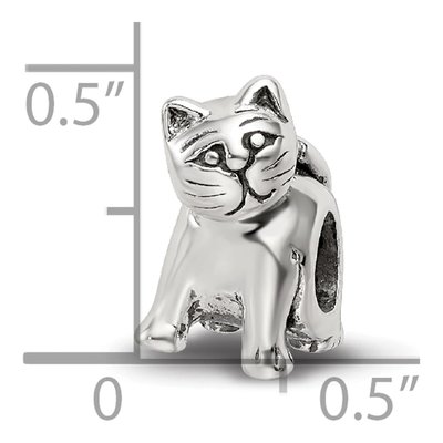 Sterling Silver Antique Cat Bead – view 7