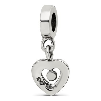 Sterling Silver Marcasite Heart Dangle Bead – view 7