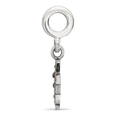 Sterling Silver Marcasite Cat Moon Dangle Bead – view 4