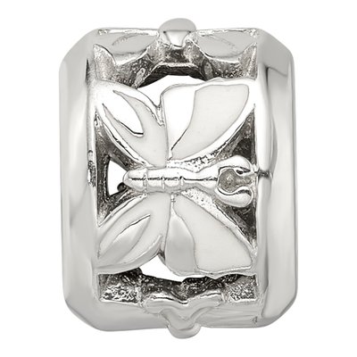 Sterling Silver Enamel Butterfly Bead – view 6