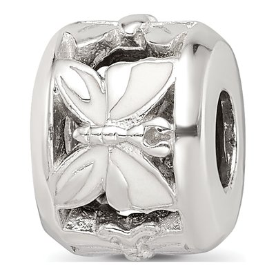 Sterling Silver Enamel Butterfly Bead