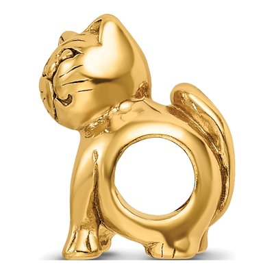 Gold-Plated Sterling Silver Cat Bead – view 4