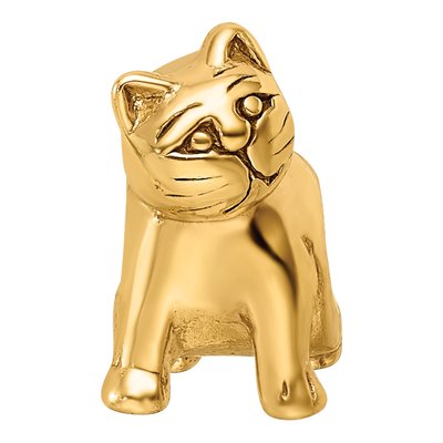 Gold-Plated Sterling Silver Cat Bead – view 5