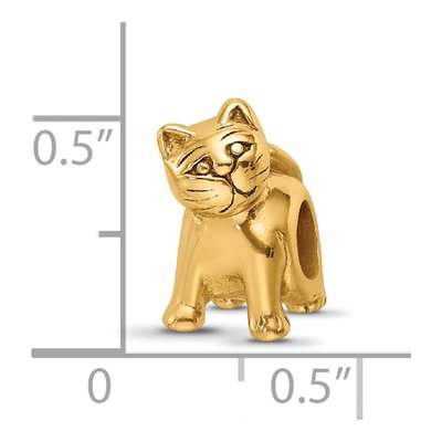Gold-Plated Sterling Silver Cat Bead – view 6