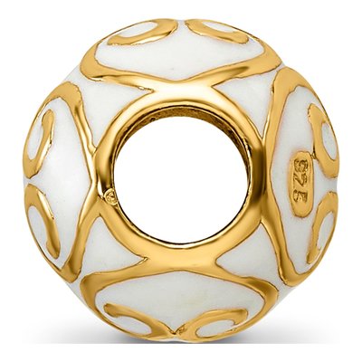 Gold-Plated Sterling Silver Enamel Bali Bead – view 4
