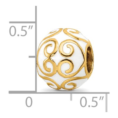 Gold-Plated Sterling Silver Enamel Bali Bead – view 5