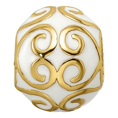 Gold-Plated Sterling Silver Enamel Bali Bead – view 6