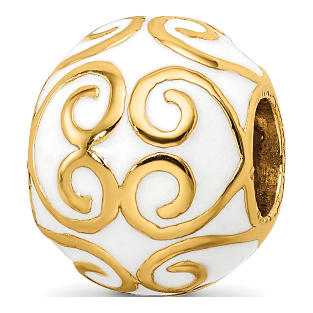 Gold-Plated Sterling Silver Enamel Bali Bead
