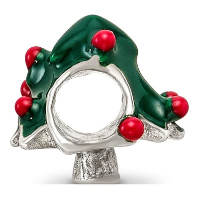Sterling Silver Enameled Christmas Tree Bead – view 4