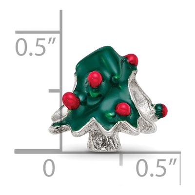 Sterling Silver Enameled Christmas Tree Bead – view 5