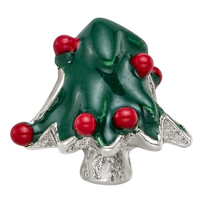 Sterling Silver Enameled Christmas Tree Bead – view 6