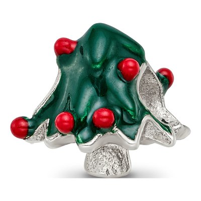 Sterling Silver Enameled Christmas Tree Bead – view 7