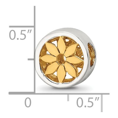 Sterling Silver Flower Bead – view 5