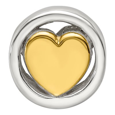 Gold-Plated Sterling Silver Heart Bead – view 6