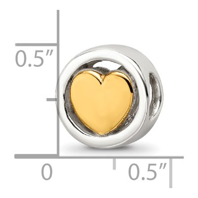Gold-Plated Sterling Silver Heart Bead – view 7